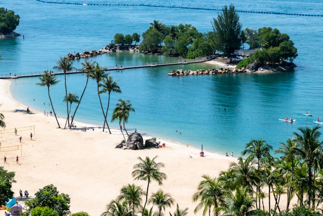 Man made beach at Sentosa Island Singapore