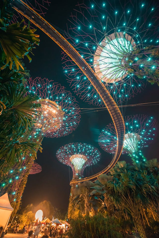 Super Tree Garden by the Bay at night